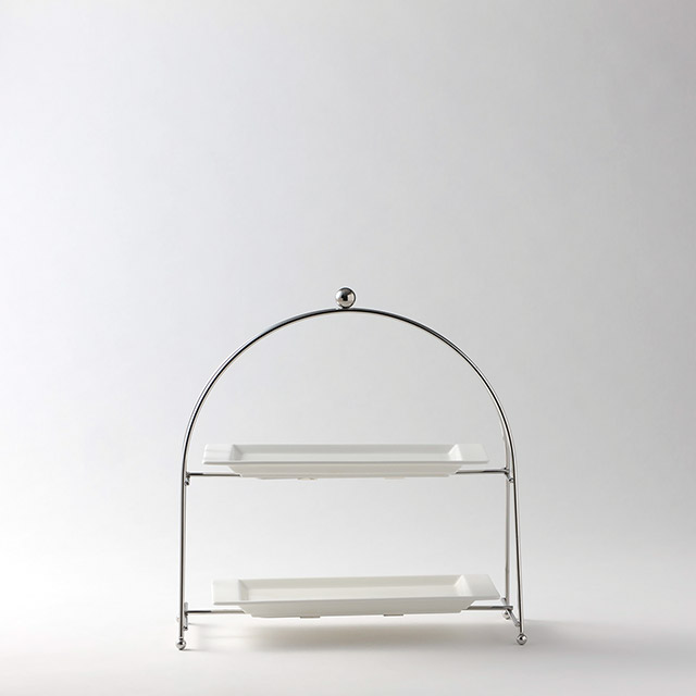 プチケーキスタンド2段長皿