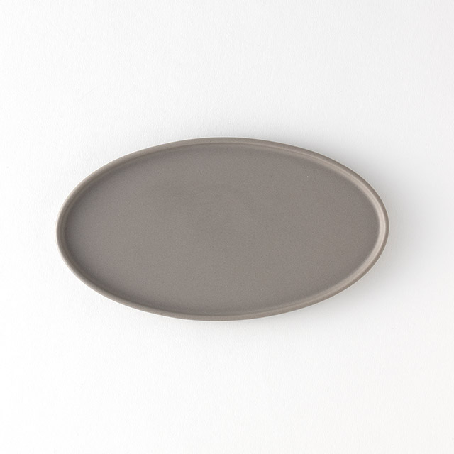 MORIYAMA オーバル皿19.5cmグレー