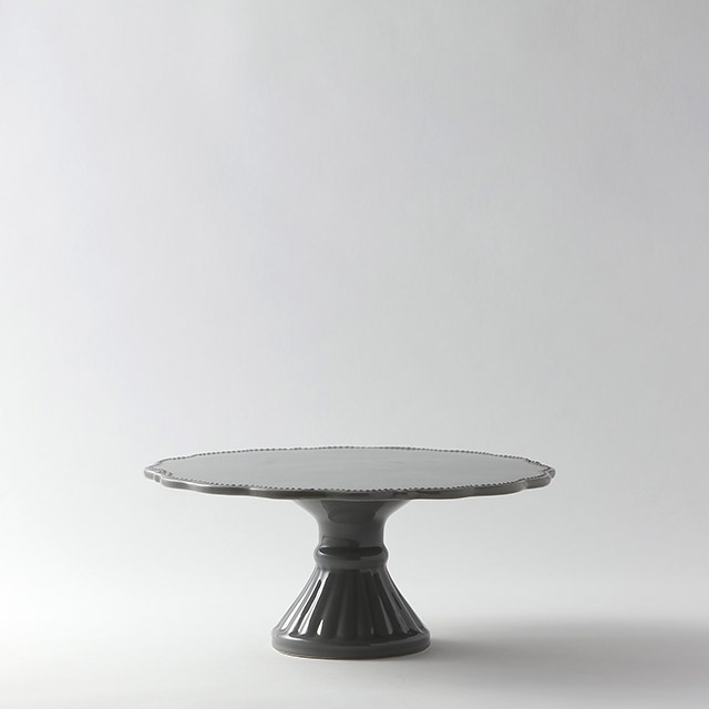 陶　ケーキスタンド　グレー　28.5