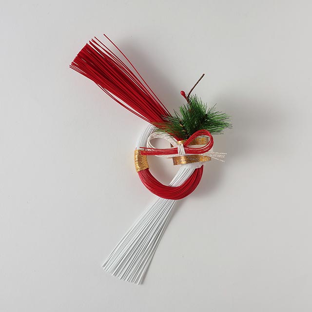 祝　正月飾り　紅／白水引