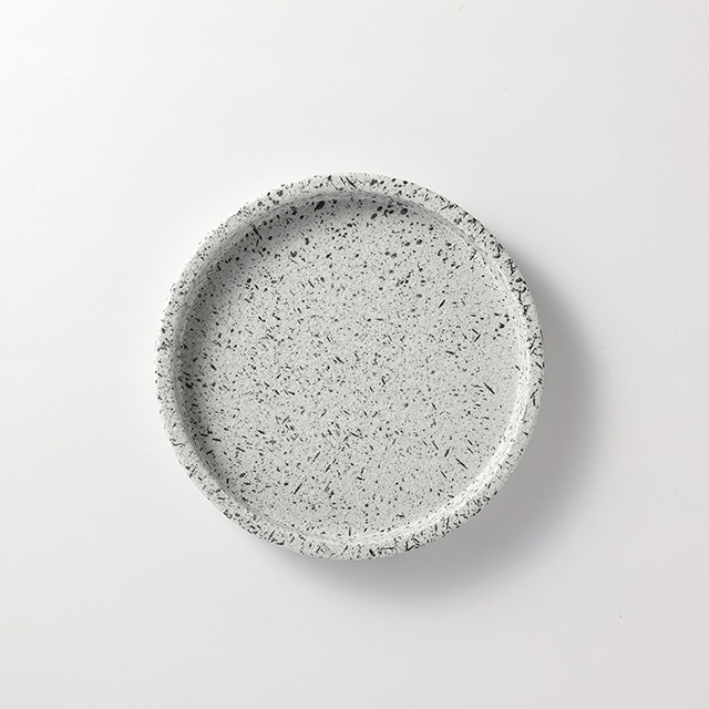 グレードット丸皿　17cm