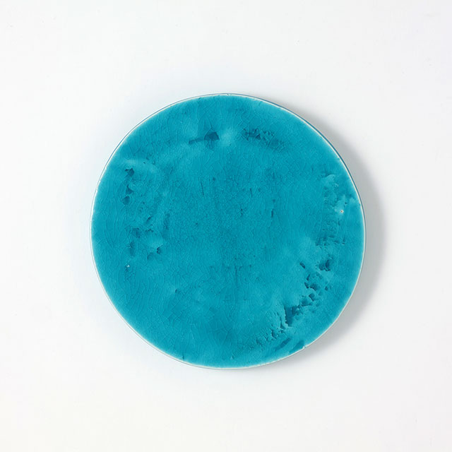 荒木漢一 トルコブルー19cm皿