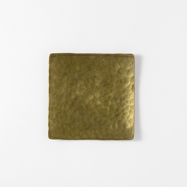 稲垣大　真鍮角皿9.5