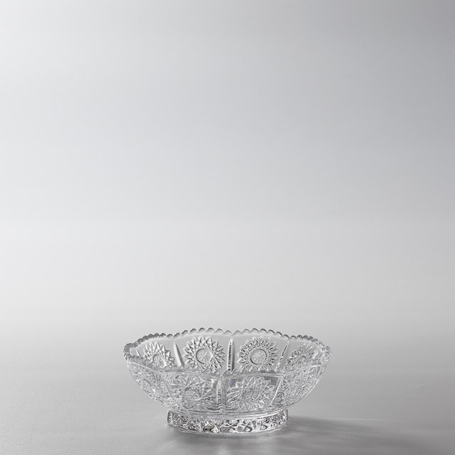 ガラス六ウェーブ平小鉢　MA