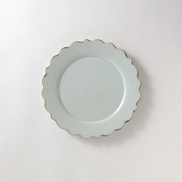 omnis 23cm白ラウンド皿ドット