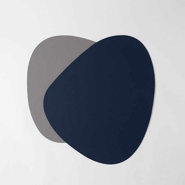 リバーシブルランチョンマット　ブルー／グレー