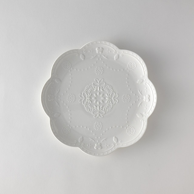 aii　花柄ディナープレート25.5　白