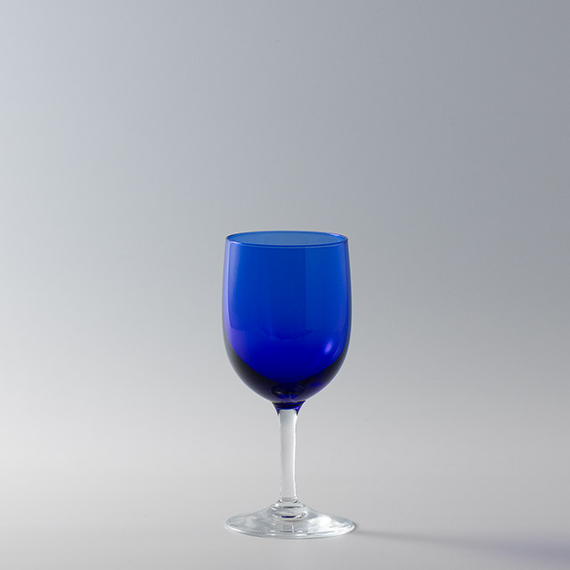 W/Bワイングラス紺　脚透明