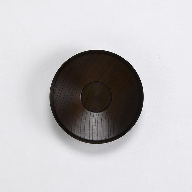 ケヤキ拭漆黒茶托