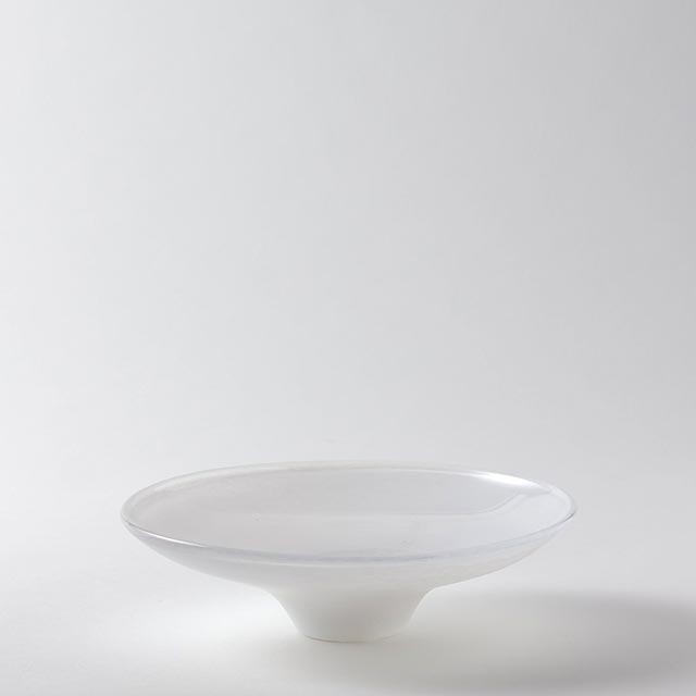 小宮崇　白ガラス極小高平鉢