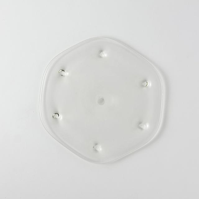 松岡ようじ　透明ガラス平ドット皿