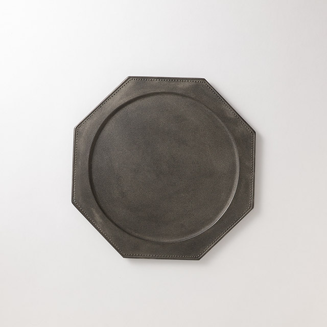 冨樫孝男 八角形漆プレート29cm
