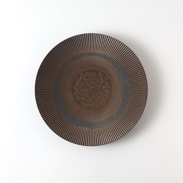 李荘窯 しのぎブロンズ丸皿17cm