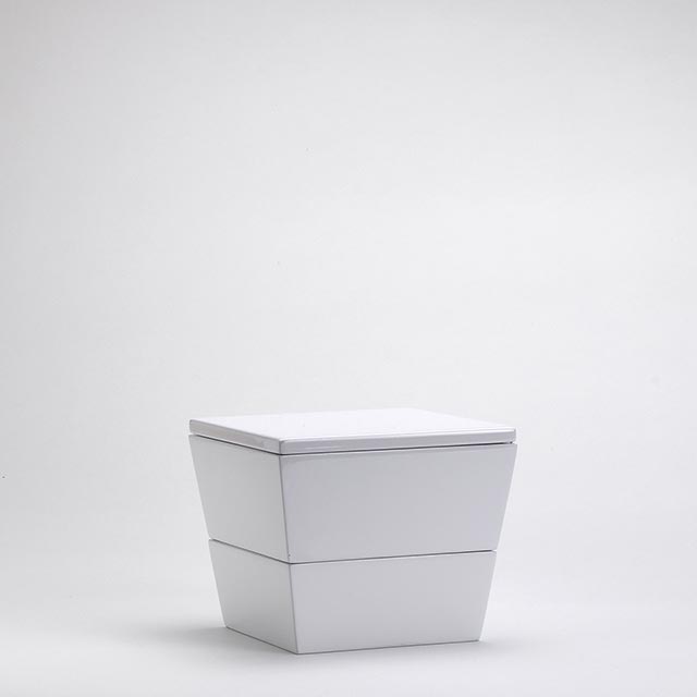 台形ミニ二段入重箱 ホワイト