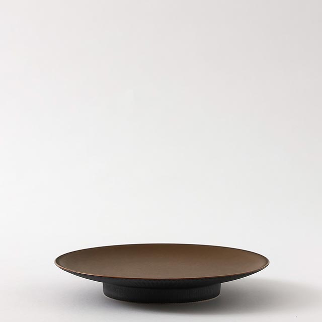 ゴールドマット丸皿16cm