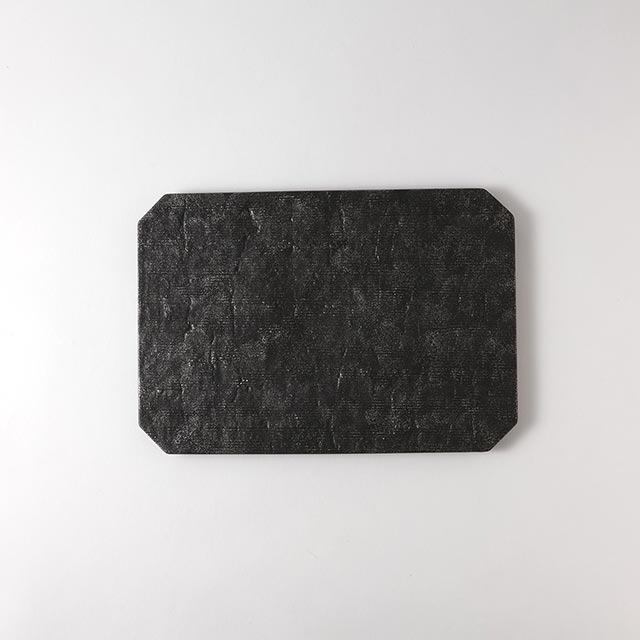 グレー四隅折板皿