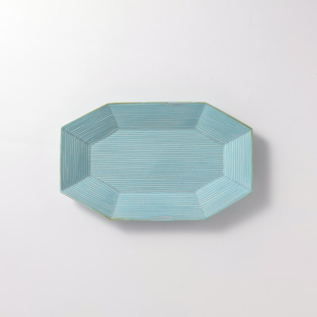 ブルー八角プレート