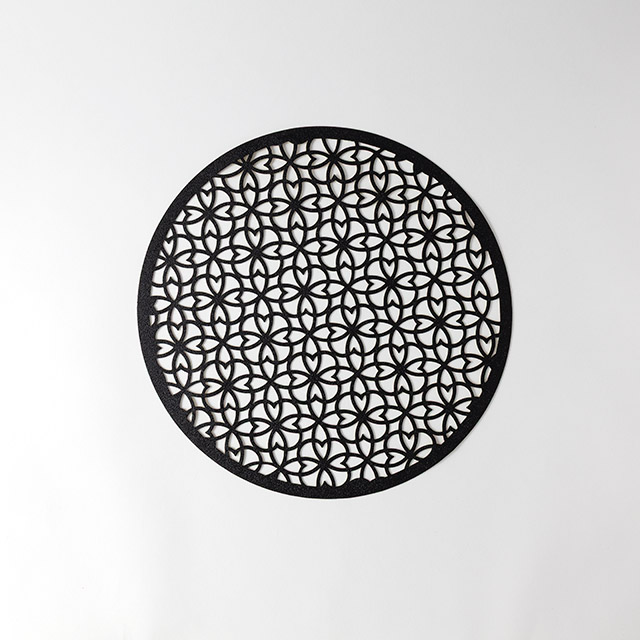 ランチョンマット丸黒 KM38cm