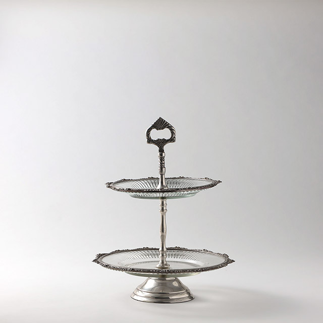 ガラス&メタル2段コンポート