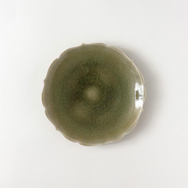 宮田竜司　益子18.5cmプレート（オリーブ）