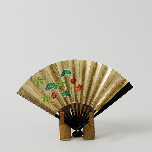 茶扇 金地松竹梅