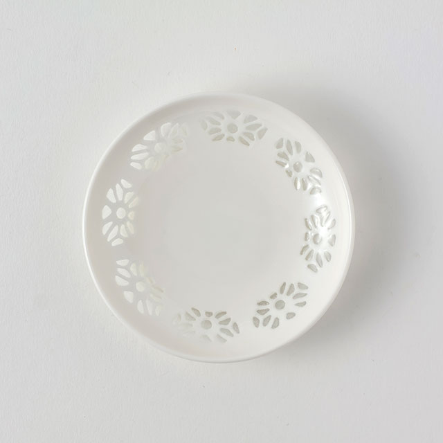 ほたる小皿 華 白