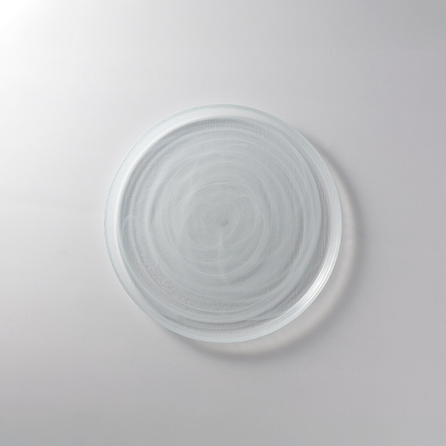 アラバスターガラスプレートM 白