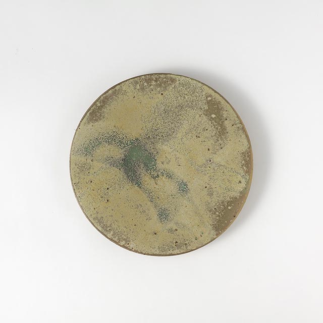 あよお フラット丸プレート 芥子色/鶯色