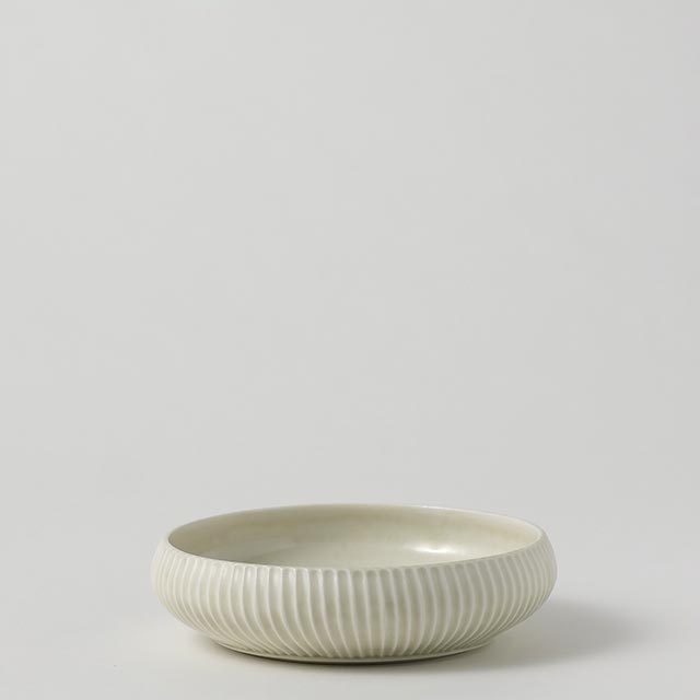 小倉夏樹 白磁 鎬丸鉢