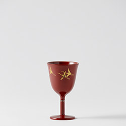 漆ツル　ワインカップ　朱