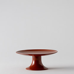 漆　高盛り台　朱　丸17.5