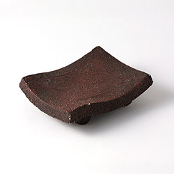 信楽焼　瓦長皿脚付き