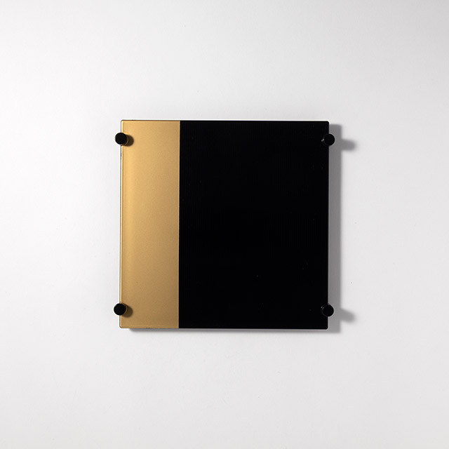 黒/金脚付スクエア皿
