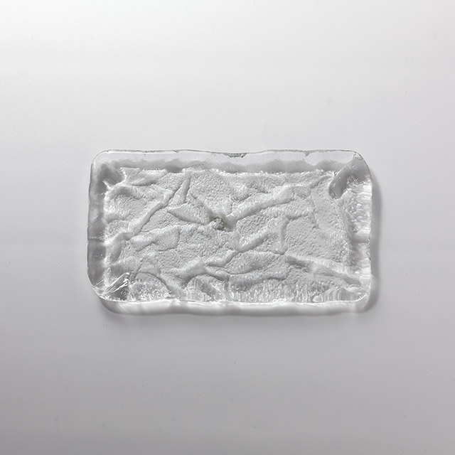 ガラス 角長角皿流水ライン