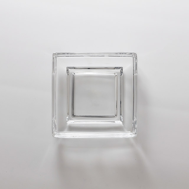 ガラス　角小皿柱ライン