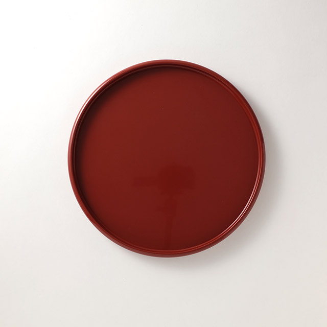 山中塗丸盆 オレンジ