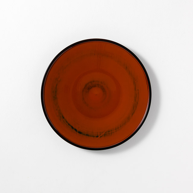 漆 根来黒渦 銘々皿 丸