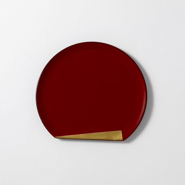 漆　半月箔押　銘々皿