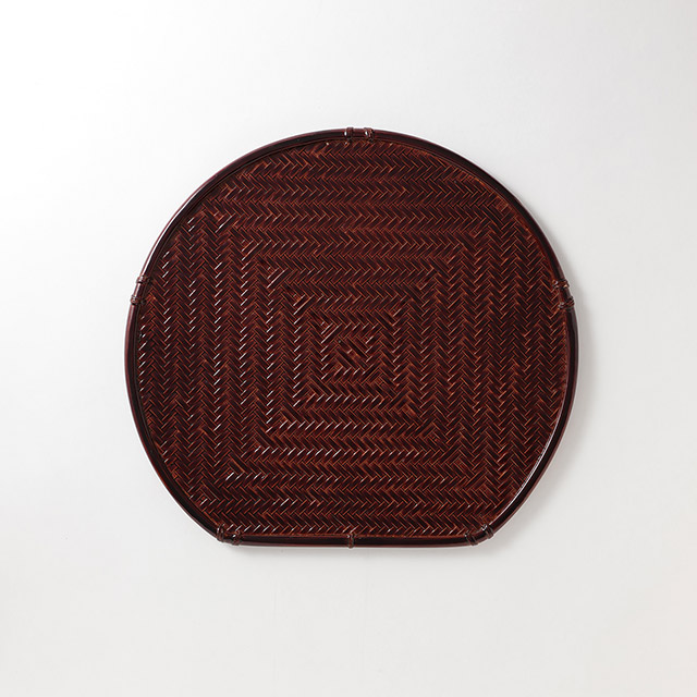 半月会席盆　ラタン