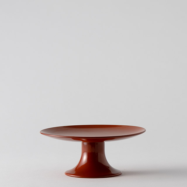 漆 高盛り台 朱 丸17.5