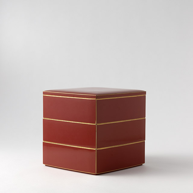 三段重　嵯峨野　本朱