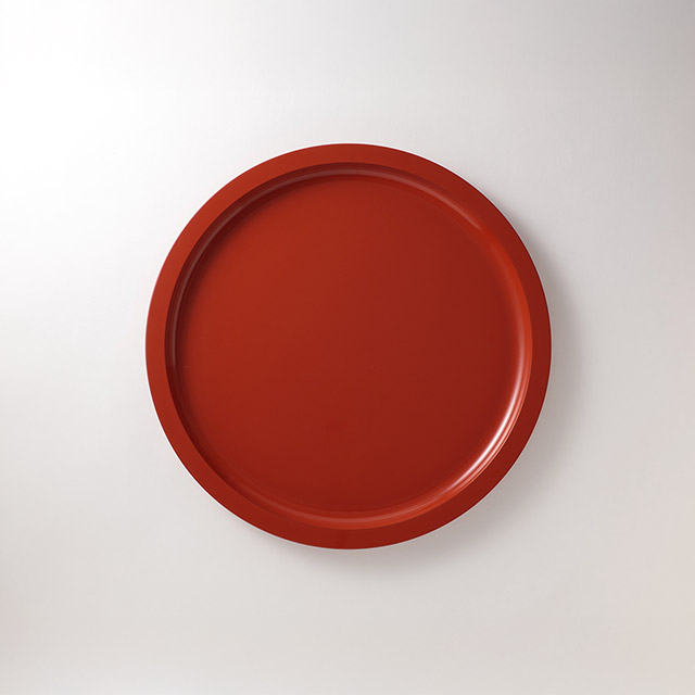 漆　朱丸盆洗　41cm