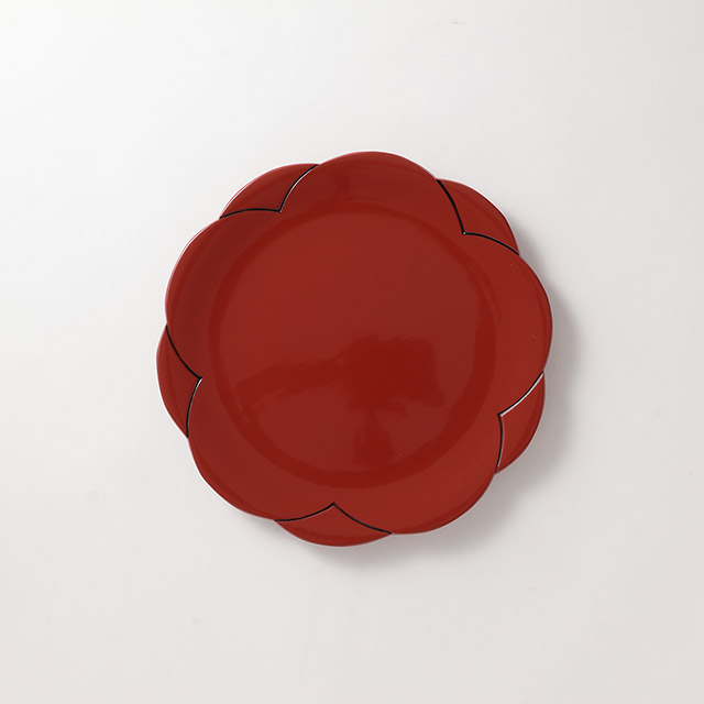 漆 重ね梅盆 丸24cm