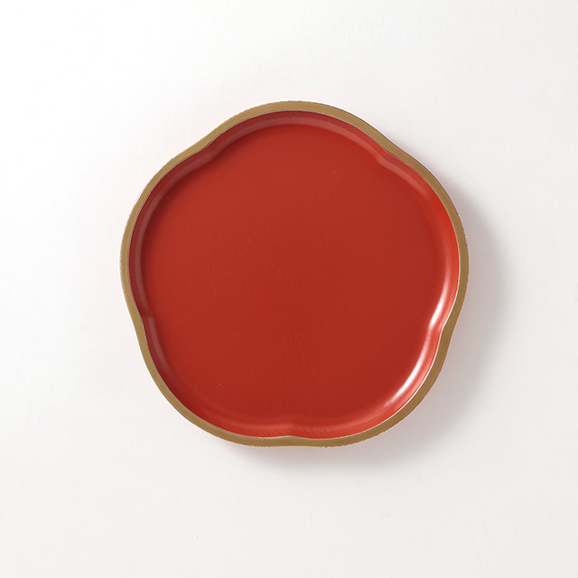 漆 渕金梅盆21cm