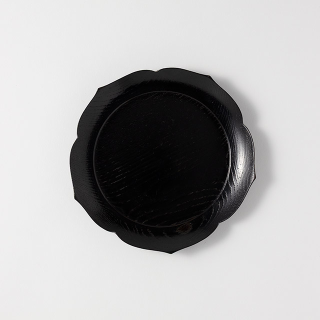 銘々皿 桔梗 洗い黒