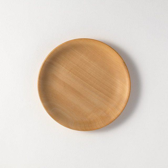 丸皿　白木　栃皿　5.5