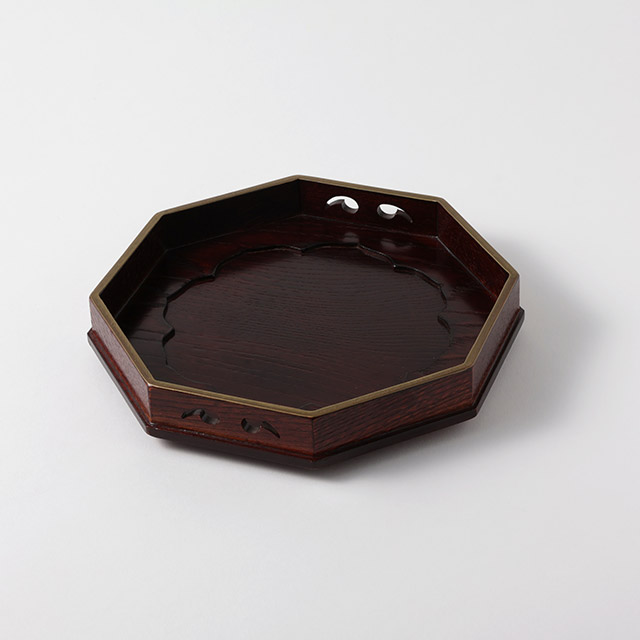 越前　八角漆器　茶／渕Ｇ