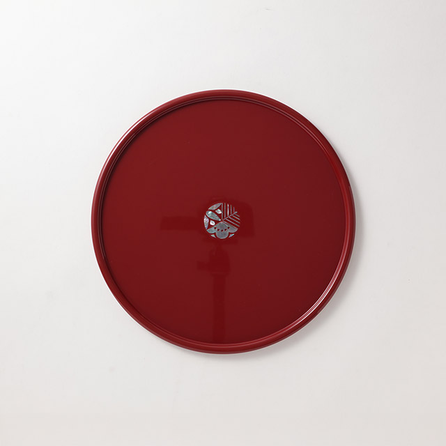 漆 朱丸盆 松・竹・梅