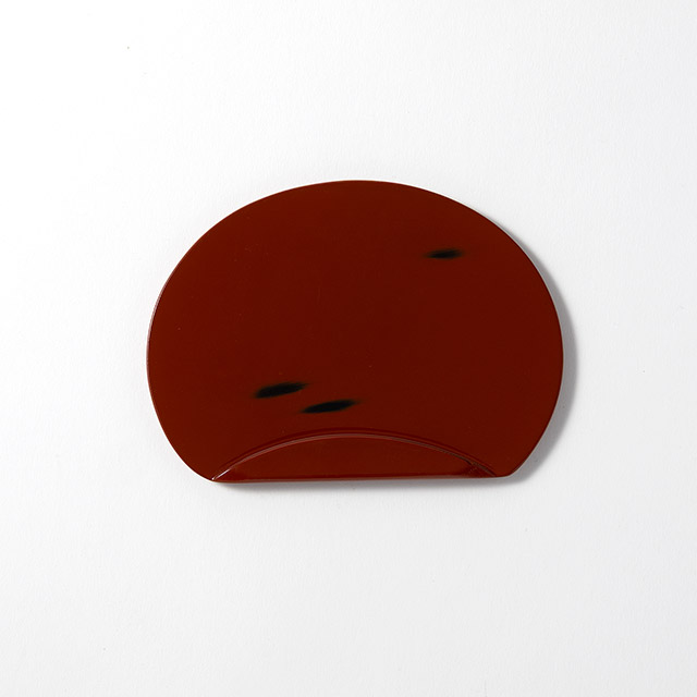 漆 朱色 半月銘々皿