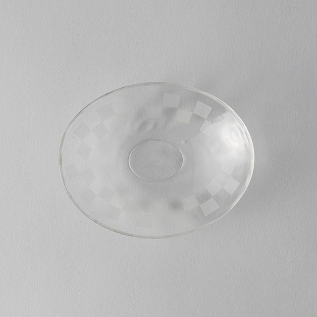 ガラス市松 楕円小皿